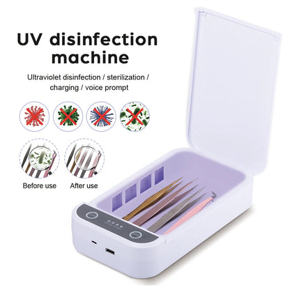 UV Light Sanitizer Box Tweezers/Phone/Baby care sterilizer Portable UVC Disinfectant Aroma Function for Eyelash Extension Tool