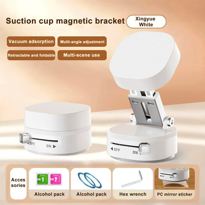 Magnetic Mount Magnetic 360 Rotation Foldable Phone Holder Foldable Vacuum Double-sided Magnetic Holder For Cell Phone