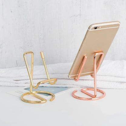 Cell Phone Stand for Desk, Business Card Holder,Cute Metal Cell Phone Stand, Metal Wire Cellphone Cradle Dock for Phone Tablet