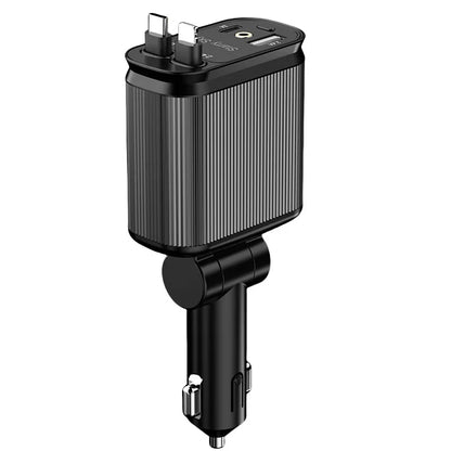 Car Charger Super Fast Charger 120W Retractable Cable Purple Starry