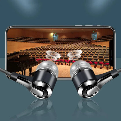 Wired Headphones 3.5mm Sport Earbuds Heavy Bass Wire Controlled In-ear Phone Earphones Stereo Headset with Mic Music Gaming