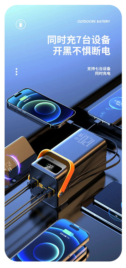 PowerBank 60000mAh 30000mAh 20000mAh Spare battery Portable Charger Mobile External Battery Fast charging For Camping iPhone