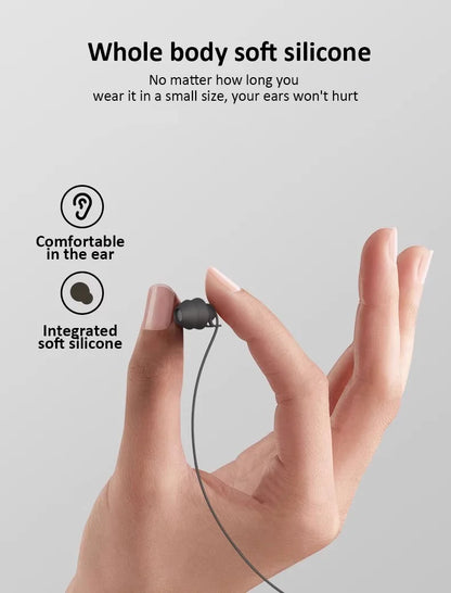 Wired Sleep Earphones 3.5mm-Pin In Ear Soft Headsets Noise Cancelling Wired Headphone with Mic Bass HiFi Stereo Silicone Earbuds