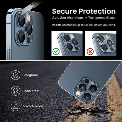 Full Cover Camera Lens Protector For iPhone 14 Pro Max 13 Pro Tempered Glass For iPhone 11 12 Pro Max 13 Mini Metal Lens Glass