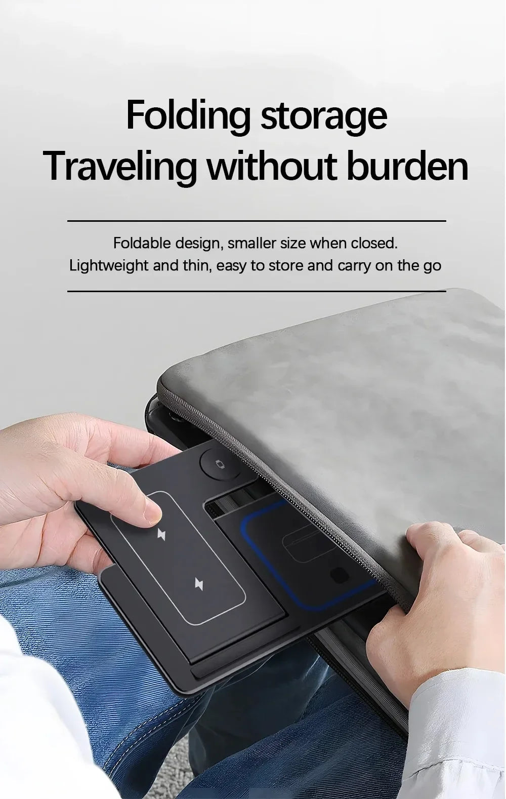 Wireless Charger Stand 3 in 1 30W LED Foldable Wireless Charger For iPhone 16 15 Pro Max iWatch 8 7 Airpods Charge Dock Station