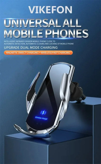 Wireless Car Phone Holder Universal navigation Clip Sensing Open Close Navigation Mount Wireless Charging Automobile Accessori