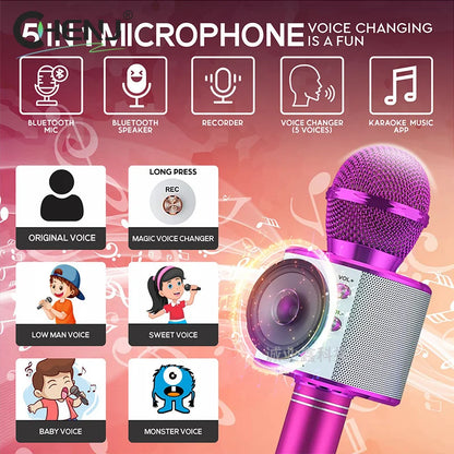 Microphone Karaoke Wireless For Cell Mobile Phone Do Singing Bluetooth Condenser Mikrofon Blutooth Smartphone Micro DJ Audio