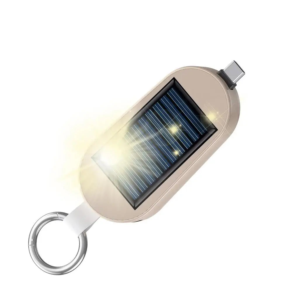 Solar Keychain Charger Solar Power Bank Fast Charging Wireless Charger Solar Pocket Chargers External Power Bank Keychain