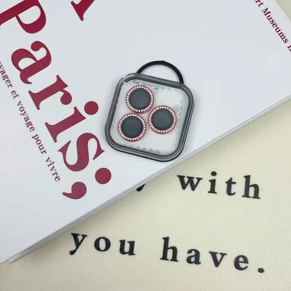 2-3Pcs Diamond Glitter Camera Protection For Iphone 15 16 Pro Max Plus Lens Tempered Glass On Iphone 16 15 Plus Metal Ring