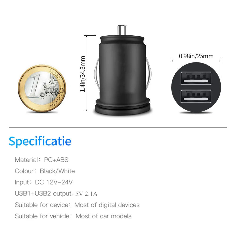 20W Car Charger Double USB 2 Ports Fast Charging USB Mobile Phone Charger Adapter for iPhone Xiaomi Quick Charging Charge in Car