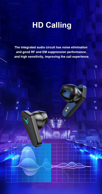 Bluetooth Earphones TWS Gaming Earbuds Wireless Headphones With Mic Bass Audio Sound 9D Stereo HiFi Headset For Xiaomi Lenovo