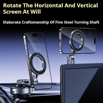 Magnetic Phone Holder Rotating Folding Electric Vacuum Suction Mag Stand For Car Navigation Gym Kitchen Streaming Bracket