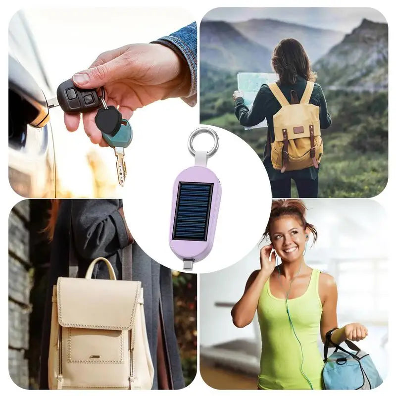 Solar Keychain Charger Solar Power Bank Fast Charging Wireless Charger Solar Pocket Chargers External Power Bank Keychain