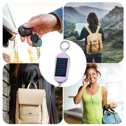 Solar Keychain Charger Solar Power Bank Fast Charging Wireless Charger Solar Pocket Chargers External Power Bank Keychain