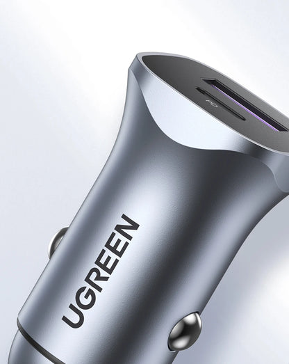 UGREEN Car Charger Type C Fast USB Charger for iPhone 15 14 13 Xiaomi Car Charging Quick 4.0 3.0 Charge Mobile Phone PD Charger