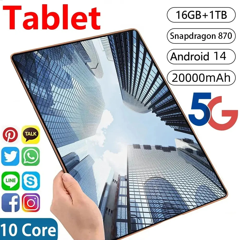 2025 NEW Pad 15 Pro Tablet PC Android 14 22GB+2TB 20000mAh Snapdragon 870 Original Tablets PC 5G Dual SIM Card WIFI HD 4K Mi Tab