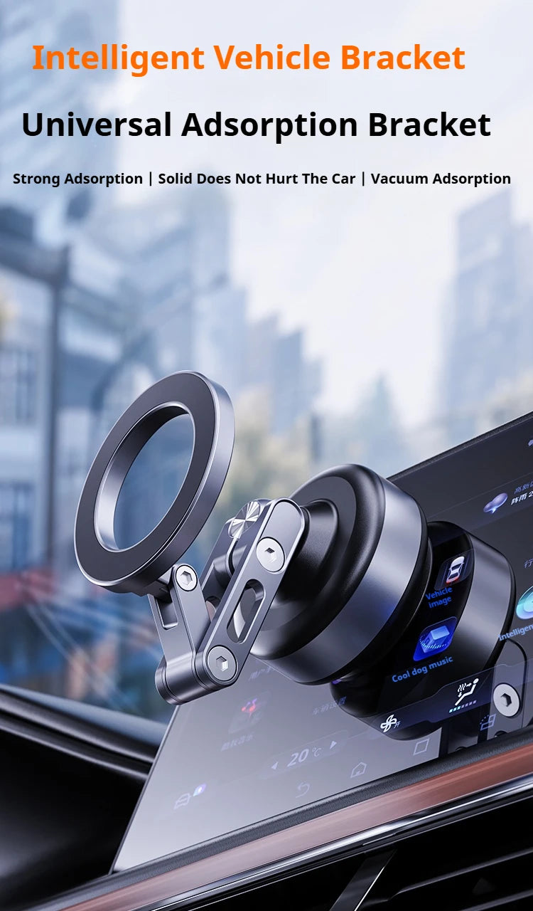 Magnetic Phone Holder Rotating Folding Electric Vacuum Suction Mag Stand For Car Navigation Gym Kitchen Streaming Bracket