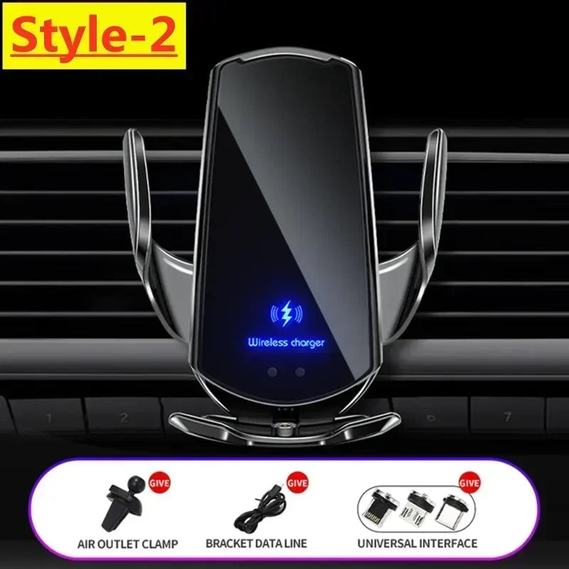 Wireless Car Phone Holder Universal navigation Clip Sensing Open Close Navigation Mount Wireless Charging Automobile Accessori