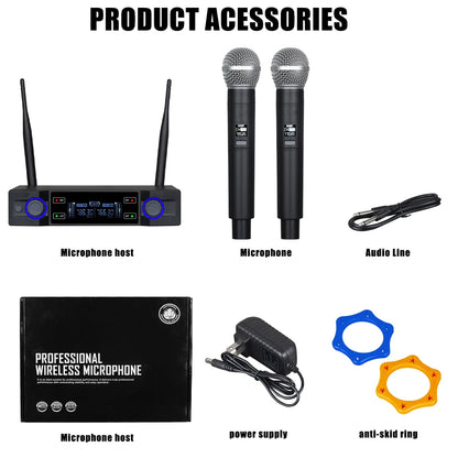 Wireless Microphone Original Professional Ultra High Frequency Heavy Duty Charging Type 4 Microphone Video Karaoke Singing