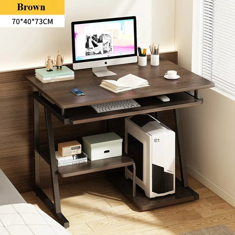 Laptop Standing Desk Computer Desk for Small Spaces Writing Table with Stand Keyboard Tray Monitor Storage for Home Office Table