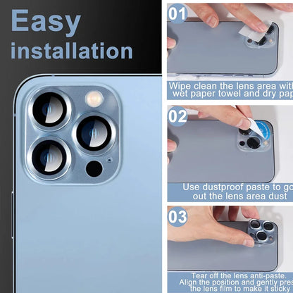 Full Cover Camera Lens Protector For iPhone 14 Pro Max 13 Pro Tempered Glass For iPhone 11 12 Pro Max 13 Mini Metal Lens Glass