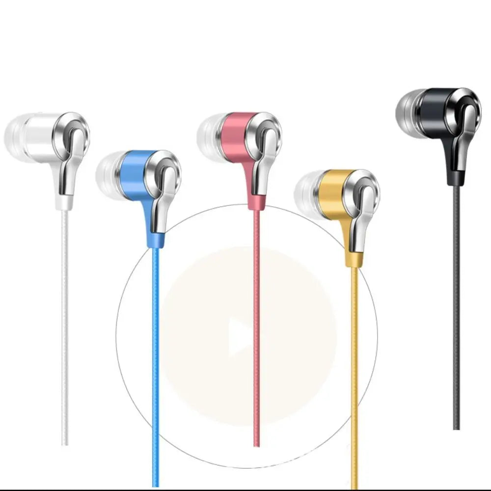 Wired Headphones 3.5mm Sport Earbuds Heavy Bass Wire Controlled In-ear Phone Earphones Stereo Headset with Mic Music Gaming