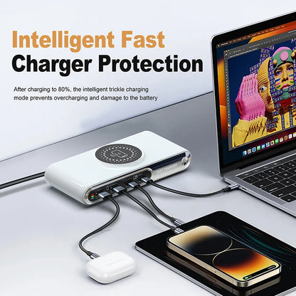New 72W Multifunction Charger Wireless Charger 4-Port PD+QC USB Type-C Quick Charger Home Travel Office Convenient