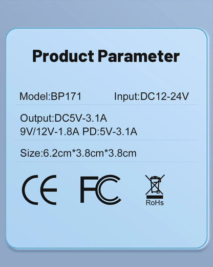 Car Charger 100W Support Super Fast Charging 5 in 1 Multi-port Voltage Car with Vehicle Digital Display Mobile Car Phone Adapter