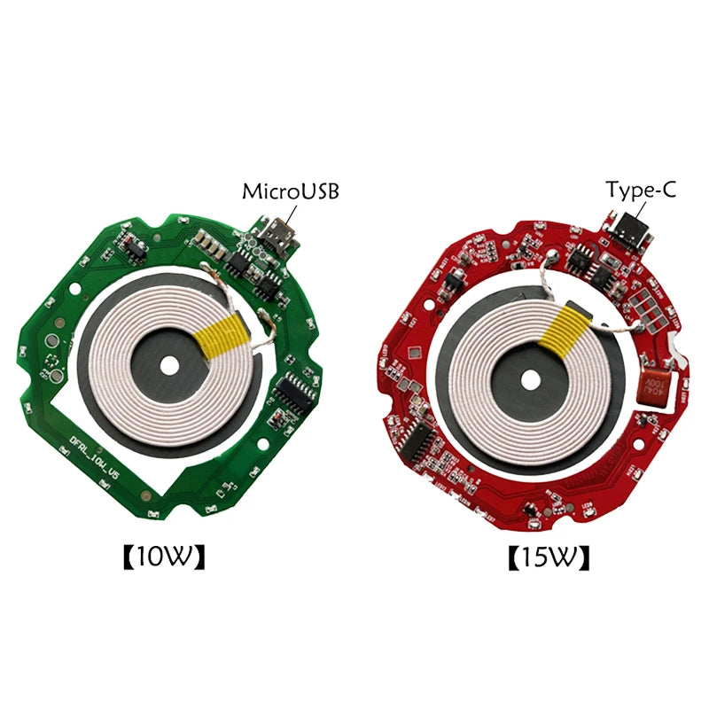 10W 15W 20W High Power Wireless Charger Transmitter Module Type C Micro USB + Coil QC/PD/QI Standard Fast Charging Circuit Board