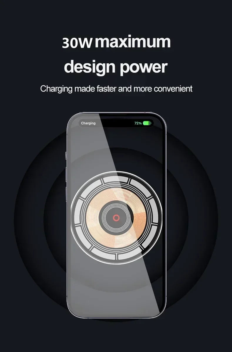 Magnetic Car Wireless Charger 360° Rotation Car Mount for iPhone 12-16 Pro Max Chargers Fast Charging Station Navigation Bracket