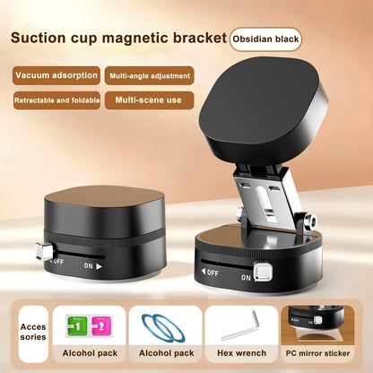 Magnetic Mount Magnetic 360 Rotation Foldable Phone Holder Foldable Vacuum Double-sided Magnetic Holder For Cell Phone