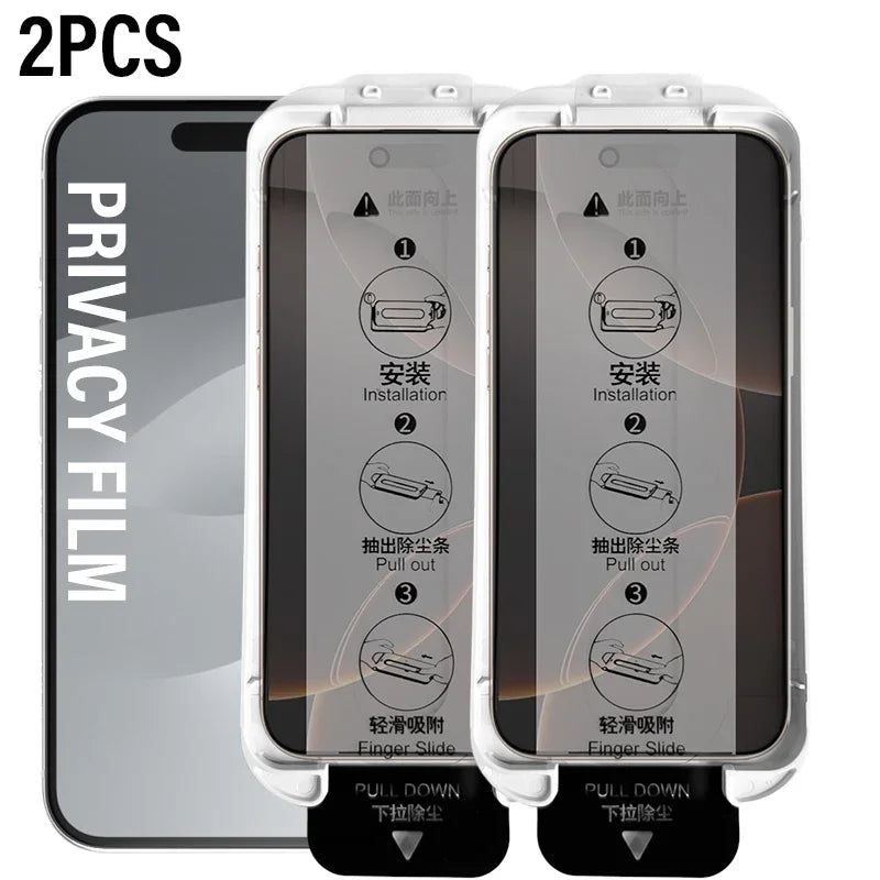 Easy Install Privacy Screen Protector For iPhone 17 16 Pro Max 16Plus Air 17Pm Anti-spy Protective Glass For iPhone17 iPhone16