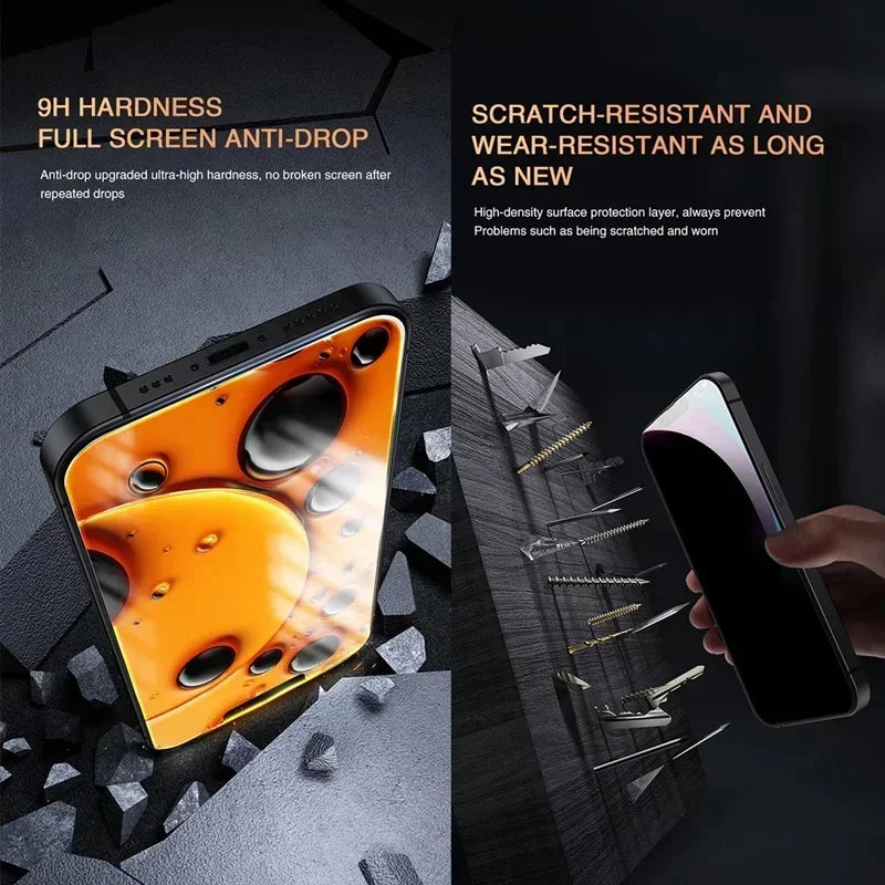 3Pcs Privacy Screen Protector for IPhone 16 12 13 14 15 Pro Max Mini Full Cover Anti-spy Glass for IPhone 11 XR X XS MAX 8 Plus
