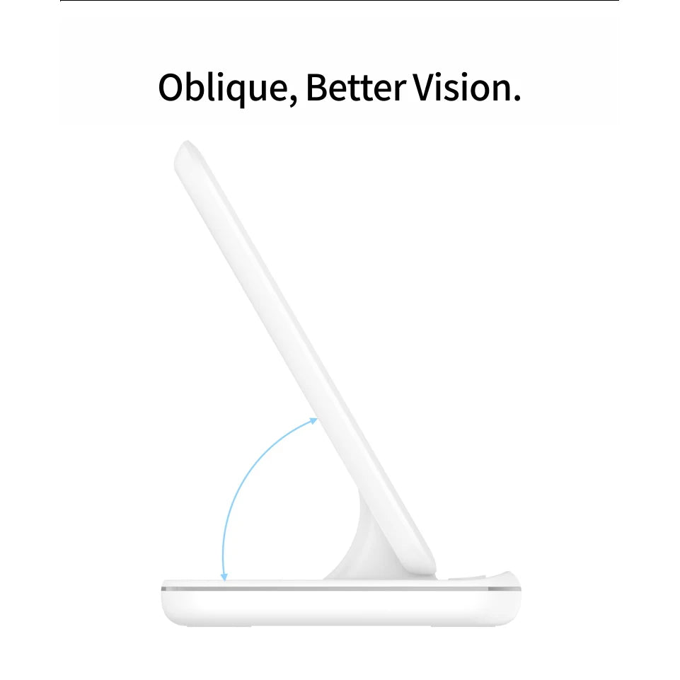 Wireless Charger Stand 3in1 Fast Charging With Led Lamp For iWatch 10 9 8 7 6 5 iPhone 16 15 14 13 12 11 X Airpods 4 3 Pro