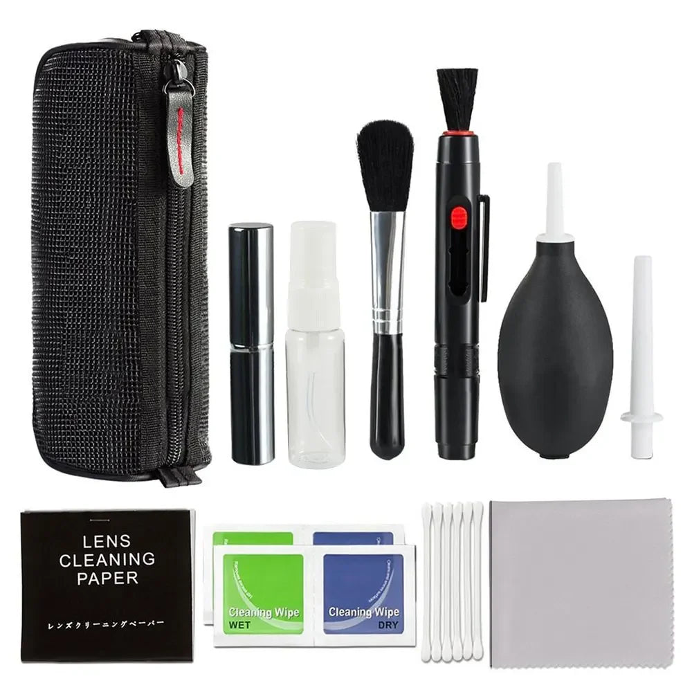 Camera Lens Cleaning Kit Professional Scratch Free Electronics Cleaning Tool Set with Air Blower Cleaning Brush Wipes Tweezers