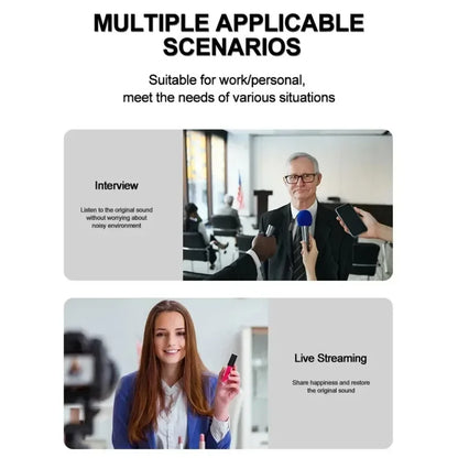 Portable Wireless Lavalier Microphone Audio Video Recording Mini Mic For iPhone Android Live Broadcast Gaming Phone With Receive