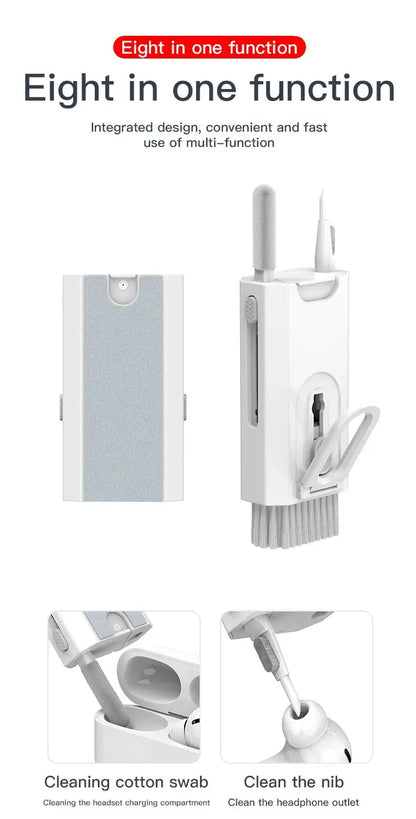 8-in-1 Keyboard Cleaning Kits Cleaner Headphone Cleaner Pen Keycap Puller Laptop Screen Cleaning Bluetooth Earphone Cleaning Kit