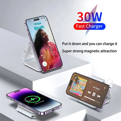 Wireless Charger 3 in 1 Charging Station for iPhone 15/14/13/12 Series Travel Charger for Multiple Devices for AirPods 3/2/Pro A