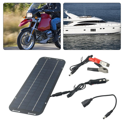 60W Solar Panel Charger Car Motorcycle Kick Scooter Portable Solar Panel Car Charger Battery Efficient Maintenance  For Caravan