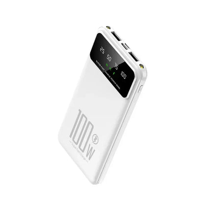 New Portable 100W Super Fast Charging Power Bank 30000mAh Large Capacity with LED Ligh Digital Display for IPhone Xiaomi Huawei