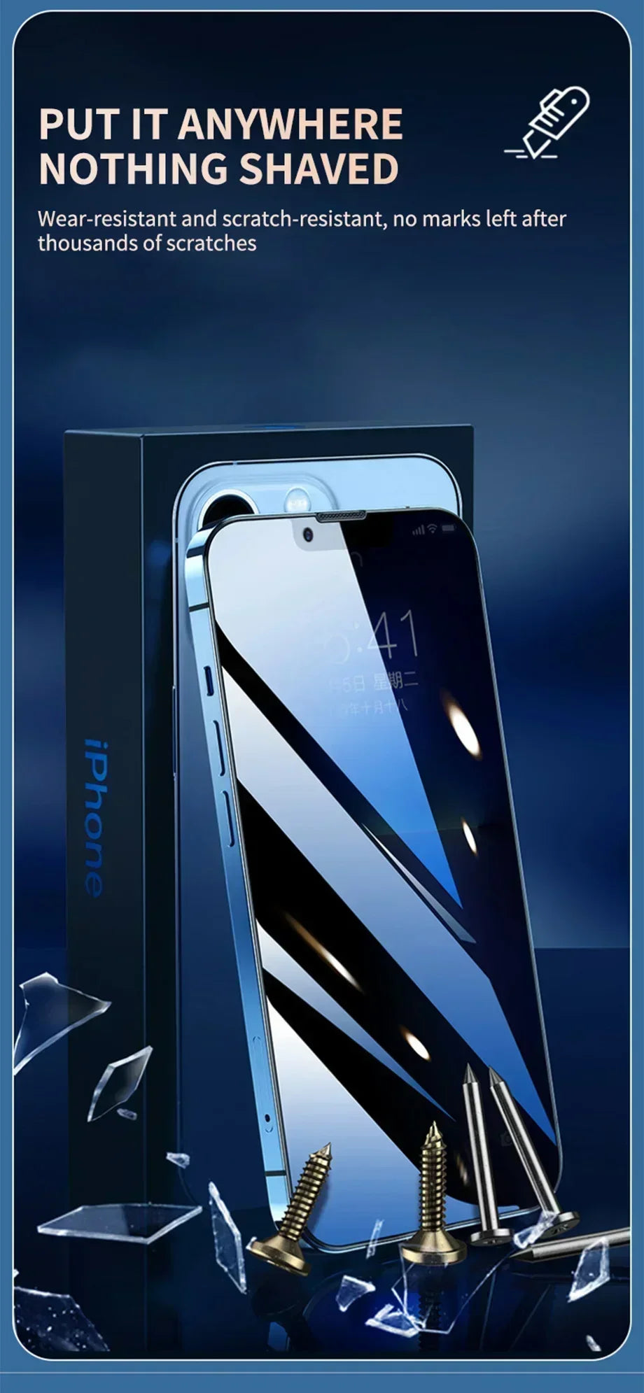 Full Cover Anti-Spy Screen Protector For iPhone 11 12 13 14 15 16 17Pro Max Privacy Protection Glass For iPhone 14 15 16 Plus