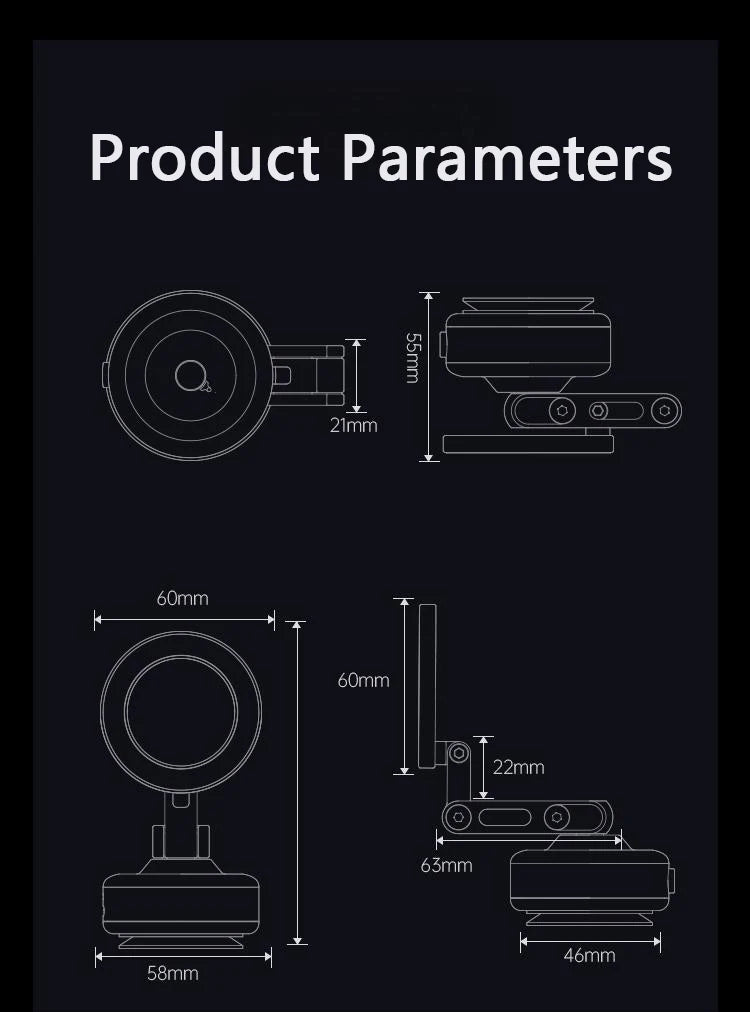 Magnetic Phone Holder Rotating Folding Electric Vacuum Suction Mag Stand For Car Navigation Gym Kitchen Streaming Bracket
