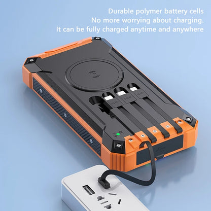 Solar Power Bank Wireless 200000mAh Large Capacity Fast Charging External Battery Outdoor Survival Emergency Equipment