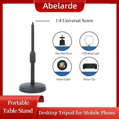 Desktop Tripod for Phone Smartphone Phone with Phone Holder Stand Bracket Tripe for Mobile Telefoon Statief Stand Table