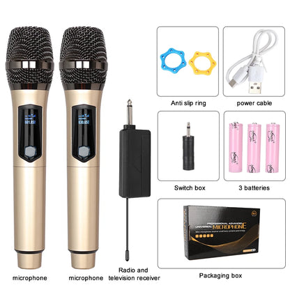 Wireless Microphone Original Professional Ultra High Frequency Heavy Duty Charging Type 4 Microphone Video Karaoke Singing