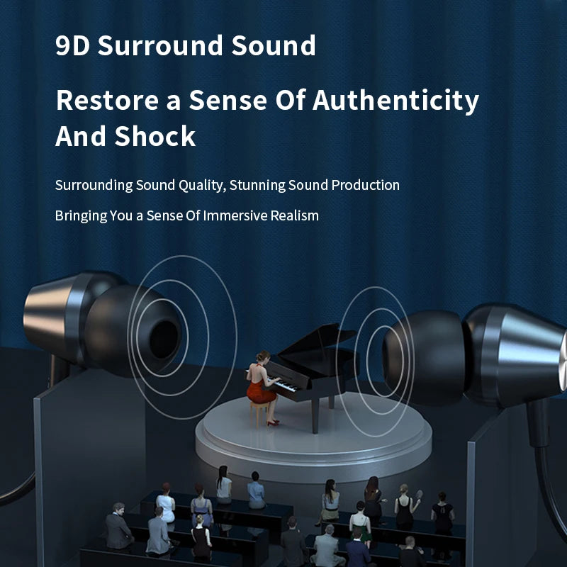 Wired Earphones Half In Ear Type 3.5mm Dual Plug Gaming Headset HiFi Bass Stereo Curved HD Earbuds For Laptops Mobile Phones