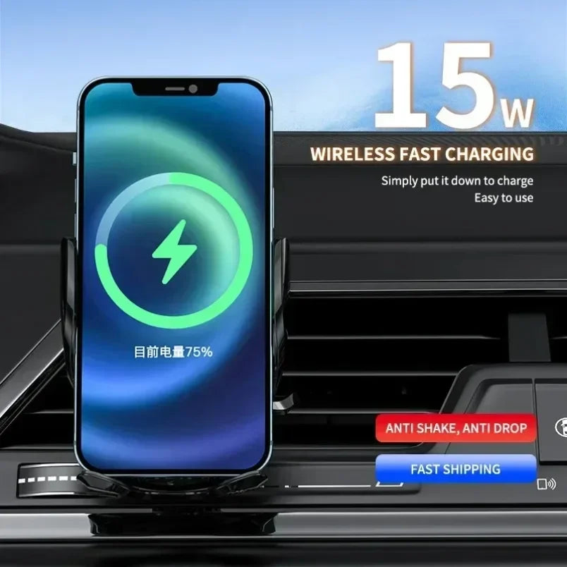 Wireless Car Phone Holder Universal navigation Clip Sensing Open Close Navigation Mount Wireless Charging Automobile Accessori