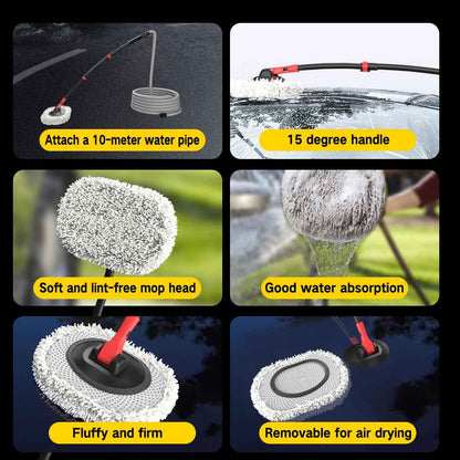 Portable 41 Car Wash Mop with Soft Brush & 10m Hose