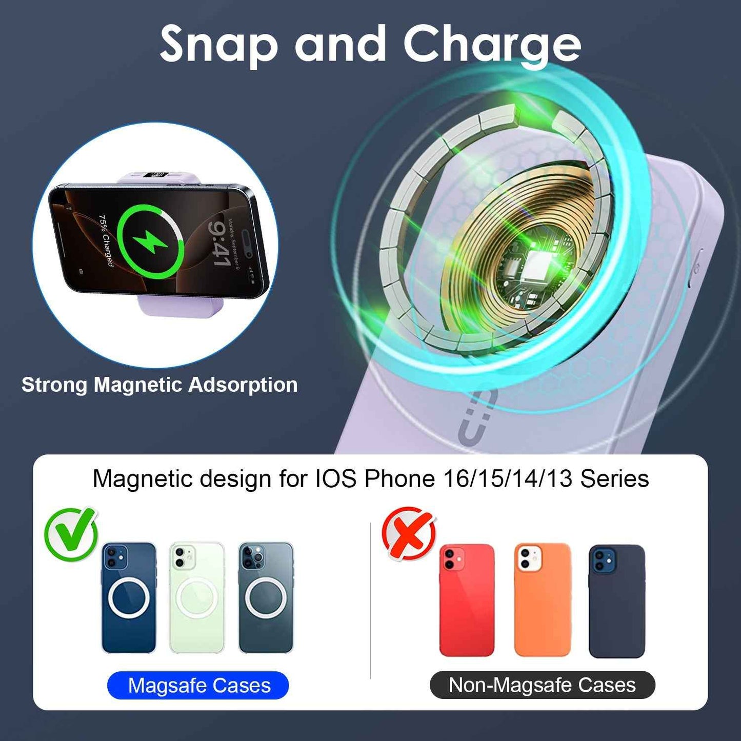 3-in-1 10000mAh MagSafe Fast Charging Power Bank