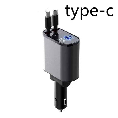 100W Metal Car Charger USB & Type-C Fast Adapter